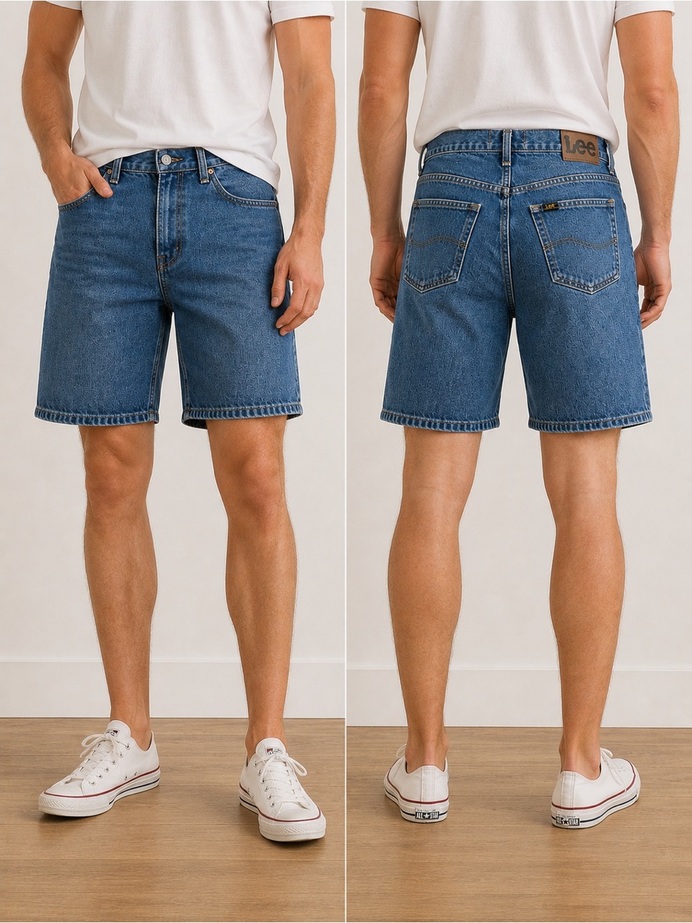 Vintage Lee Denim Shorts Men's Size 36 Relaxed Fit 90s Y2K Blue Jean Shorts